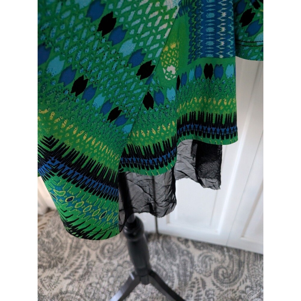 Fashque Studio Top Women's L Blouse Stretch Pullover Abstract Multi Asymmetrical - Picture 3 of 11